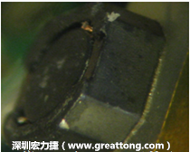 使用銀(Ag)鍍層的電源電感器(Power Inductors)，經(jīng)過推力測(cè)試后，零件端點(diǎn)上已經(jīng)看不到任何鍍層的痕跡了，所以其耐推力就比較小。
