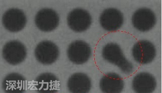 BGA空焊，導通孔(via)連接焊墊