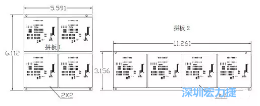如圖9所示在兩種拼板中PCB單元的排列方式不同。拼板方式是V-CUT。這兩種拼板尺寸有明顯的的差異，將導致各自所需的生產(chǎn)拼板尺寸改變-深圳宏力捷