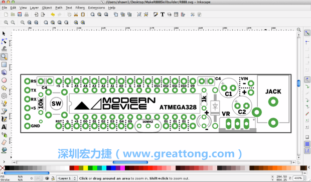 既然你有一個(gè)以電路板為背景的清晰影像了，使用向量工具將要絲印的圖像畫在上面吧，下面有一個(gè)例子。