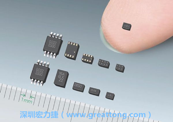 常規(guī)IC與WLP制作的封裝設(shè)計元件，尺寸有極大的差異，WLP僅需晶粒尺寸就有相同的電氣特性。