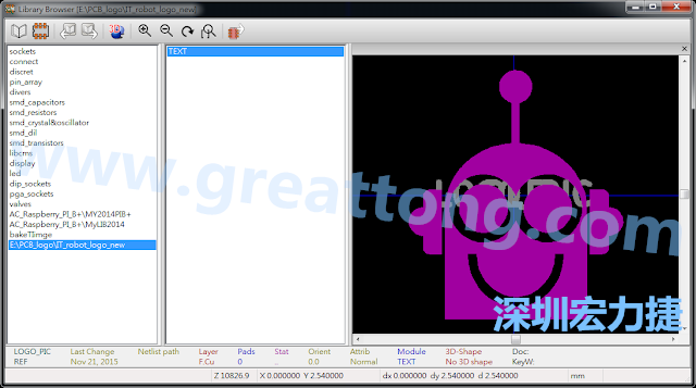 目前這個Library IT_robot_logo_new.mod 只有一個footprint。如何增加更多footprint 到這個library 中呢?
