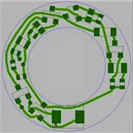 圖6：PCB布線(xiàn)例子：(a)拓?fù)涫阶詣?dòng)布線(xiàn)器(完成了100%導(dǎo)線(xiàn)的布線(xiàn))；